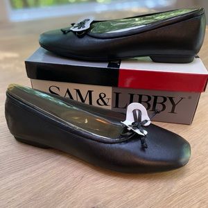 Sam & Libby VINTAGE Black Leather Ballet Flats 9M